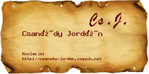 Csanády Jordán névjegykártya